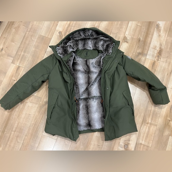 Save the duck men’s antoine faux fur lined hooded parka in laurel Green - Picture 6 of 6